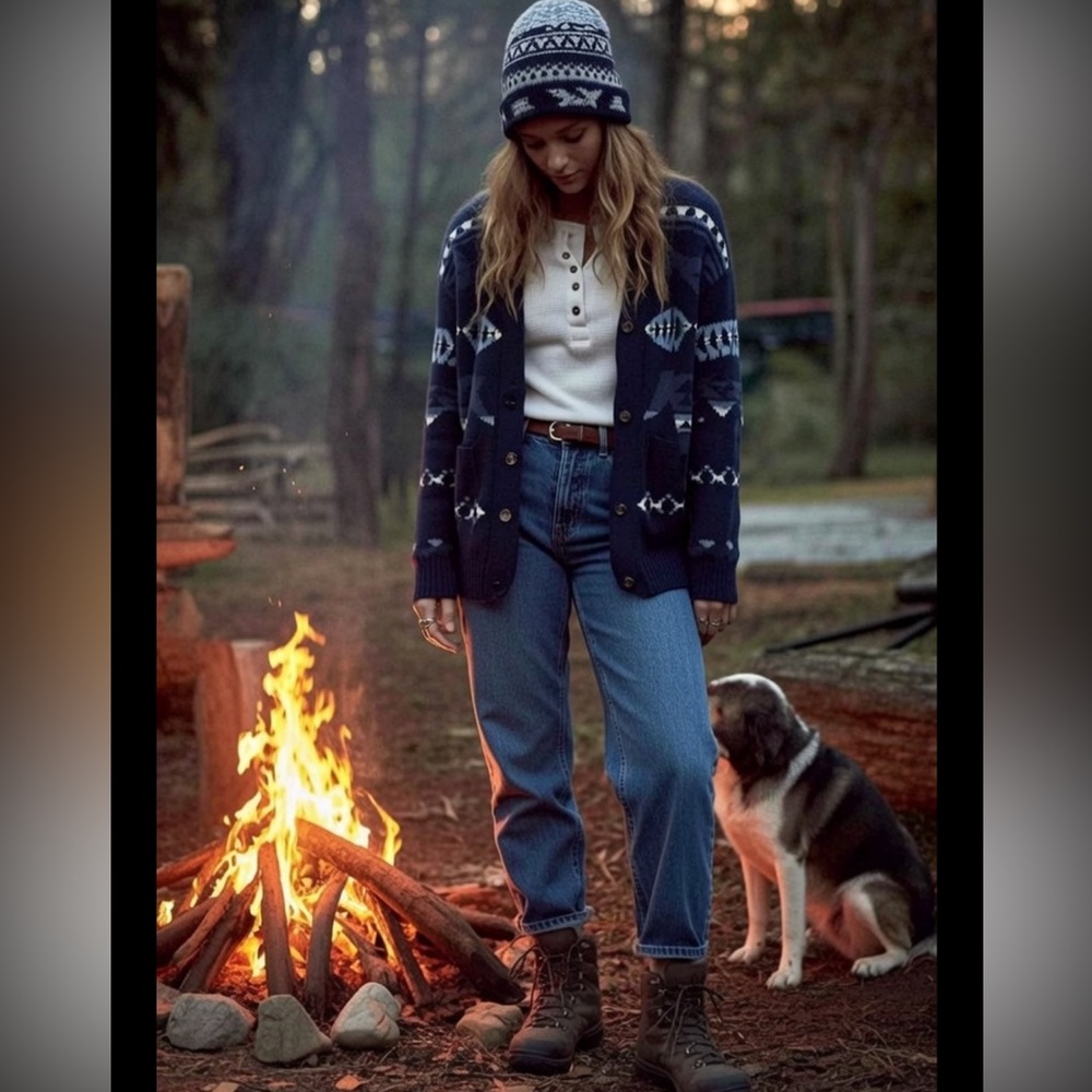 Chaps X Ralph Lauren cardigan sweater Yellowstone southwestern tribal pendleton